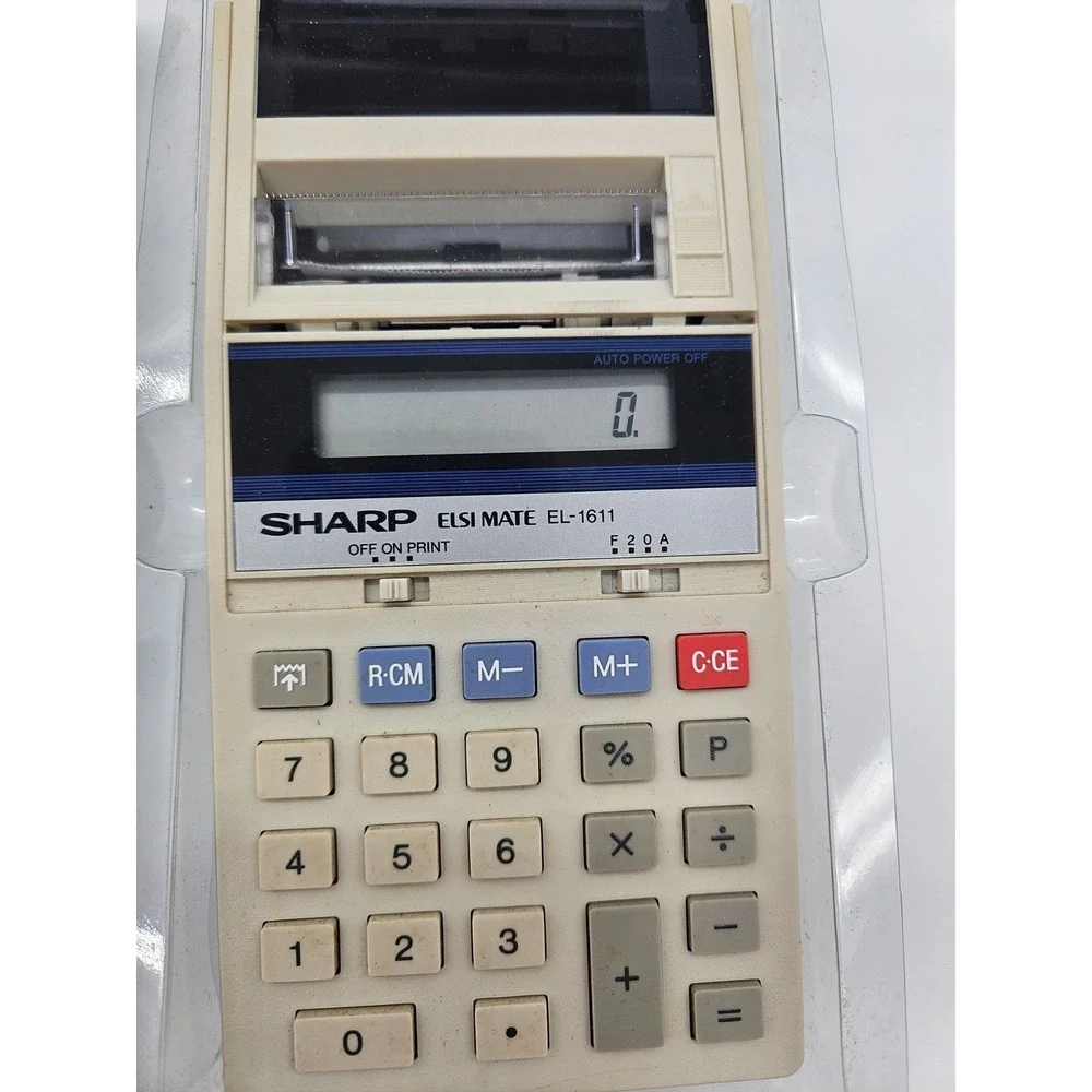 Vintage Sharp EL-1611 C Hand Held‎ Print Display Calculator 10-Digit Printer